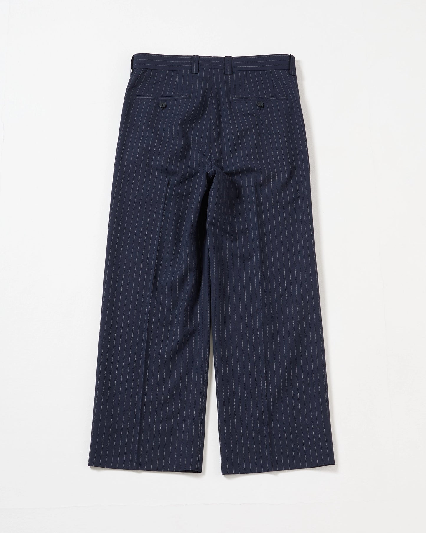 TW twill wide straight trousers (Stripe navy)