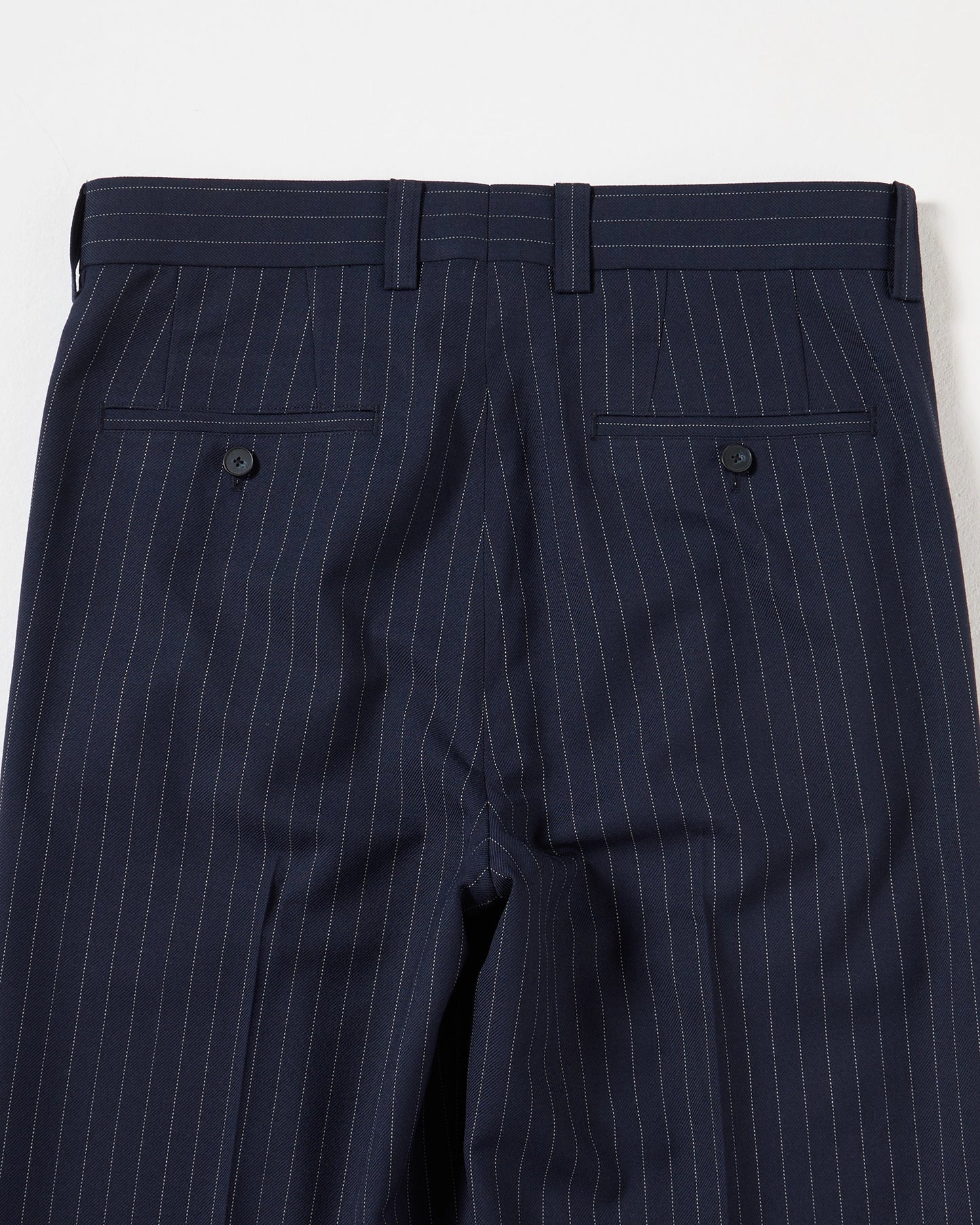 TW twill wide straight trousers (Stripe navy)