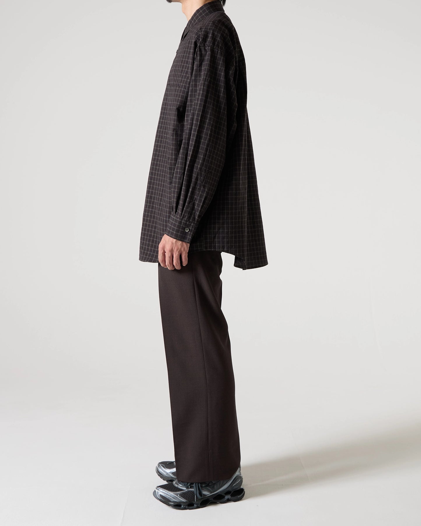 Organic cotton mini check shirt (Black)