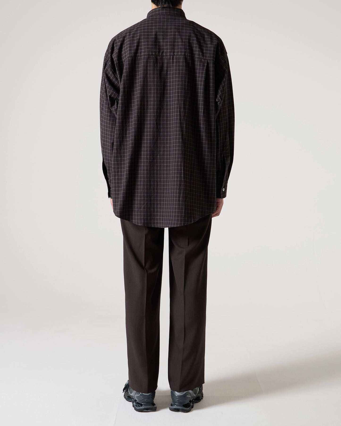 Organic cotton mini check shirt (Black)