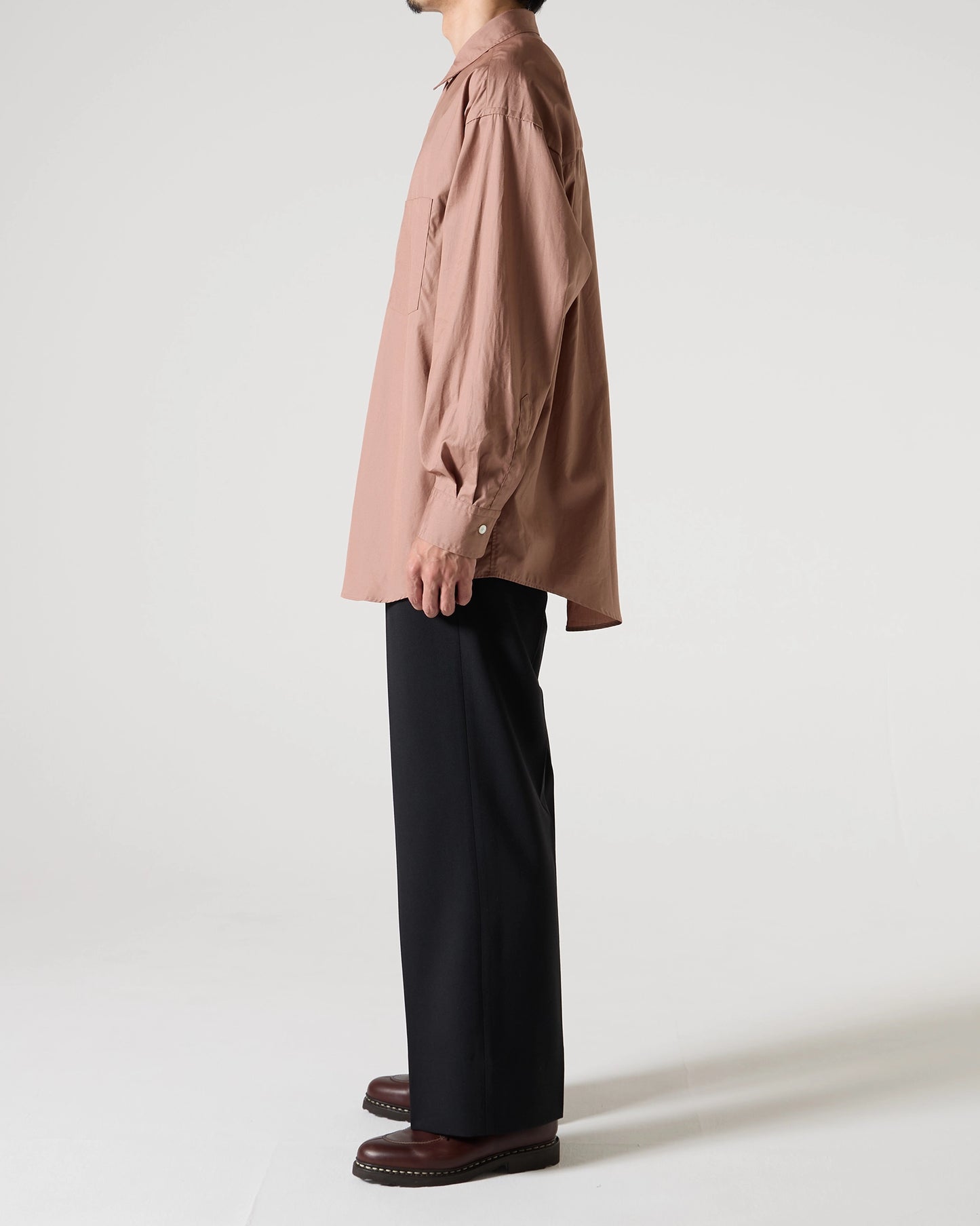 100/2 broad regular collar shirt (Pink brown)