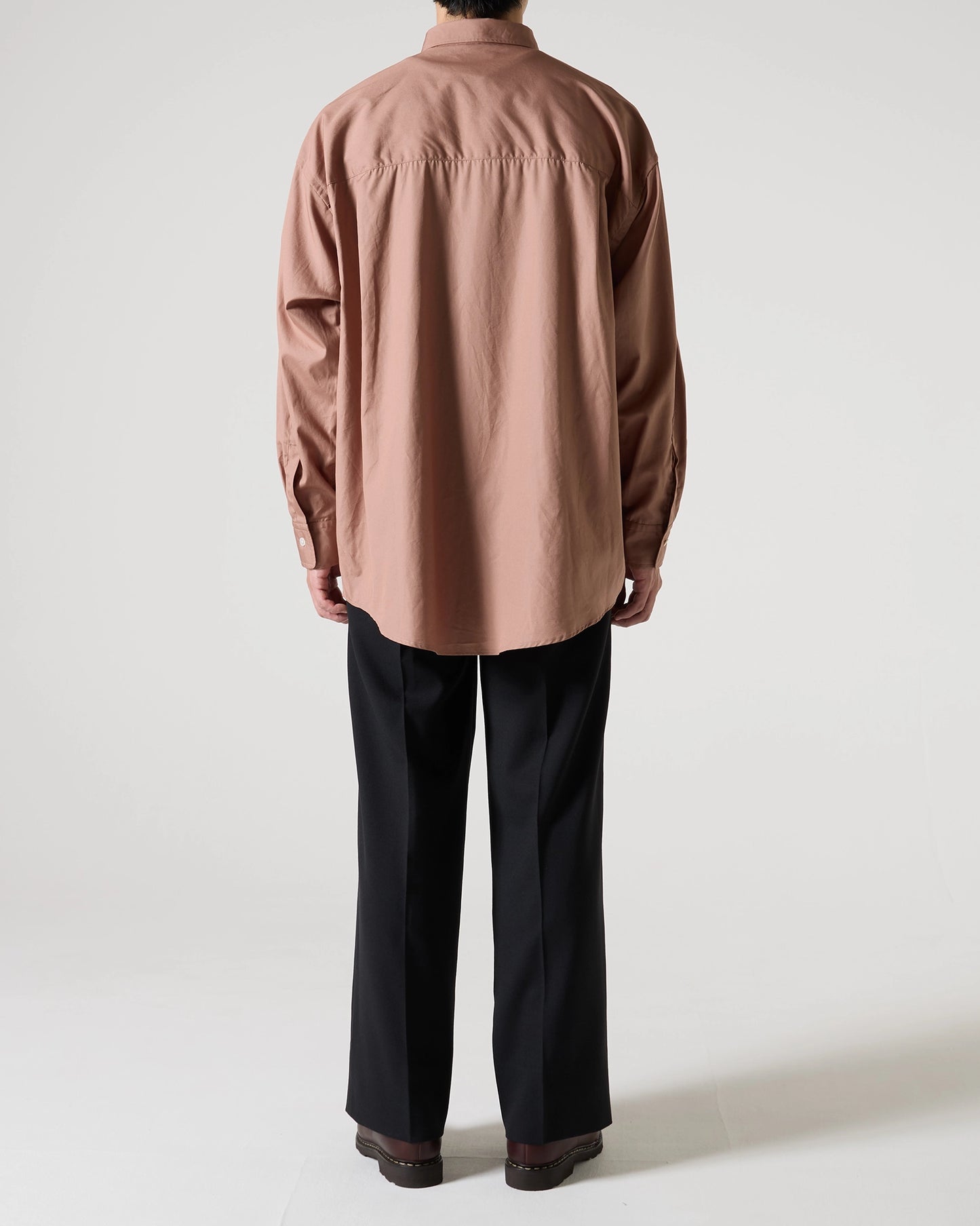 100/2 broad regular collar shirt (Pink brown)
