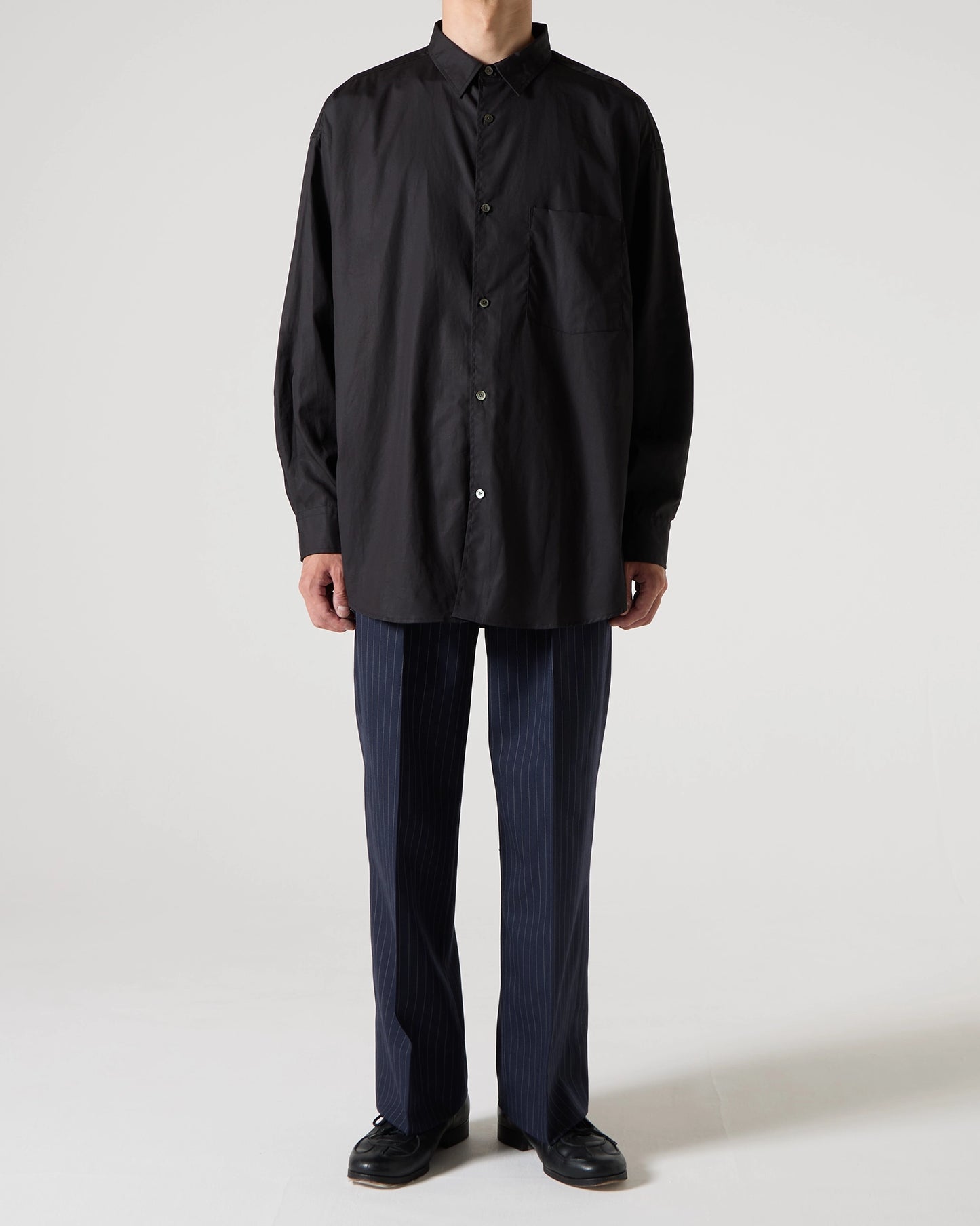 100/2 broad regular collar shirt (Black)