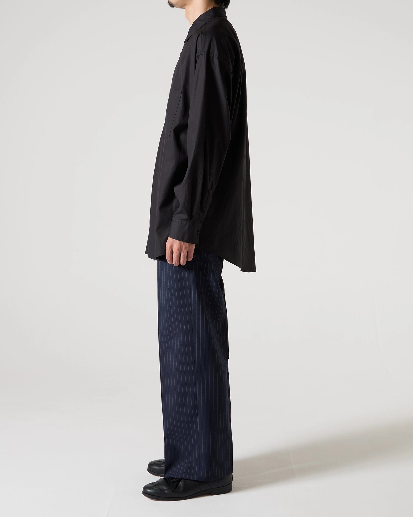 100/2 broad regular collar shirt (Black)