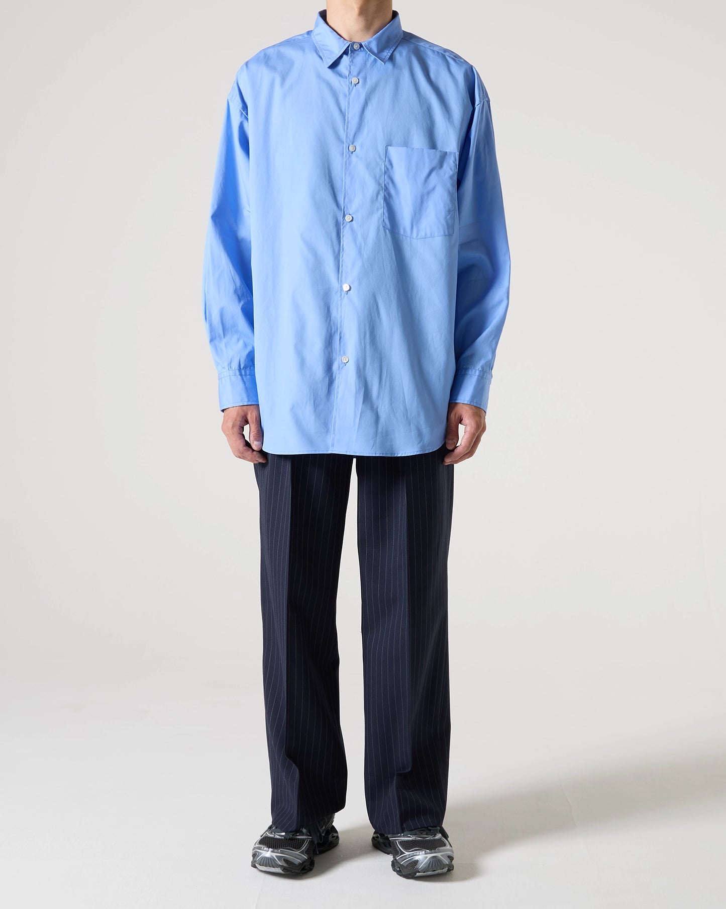 100/2 broad regular collar shirt (Blue)