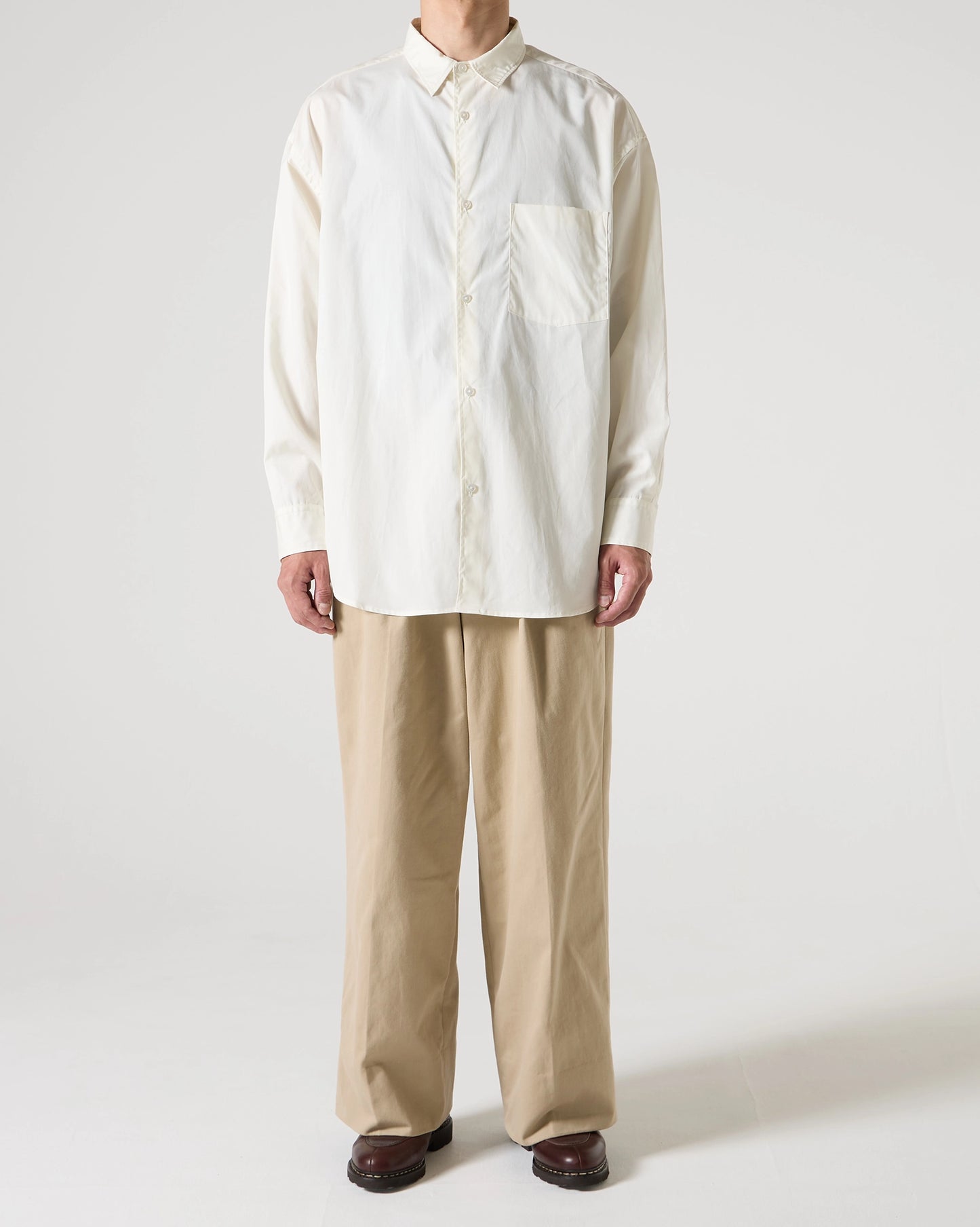 100/2 broad regular collar shirt (White)