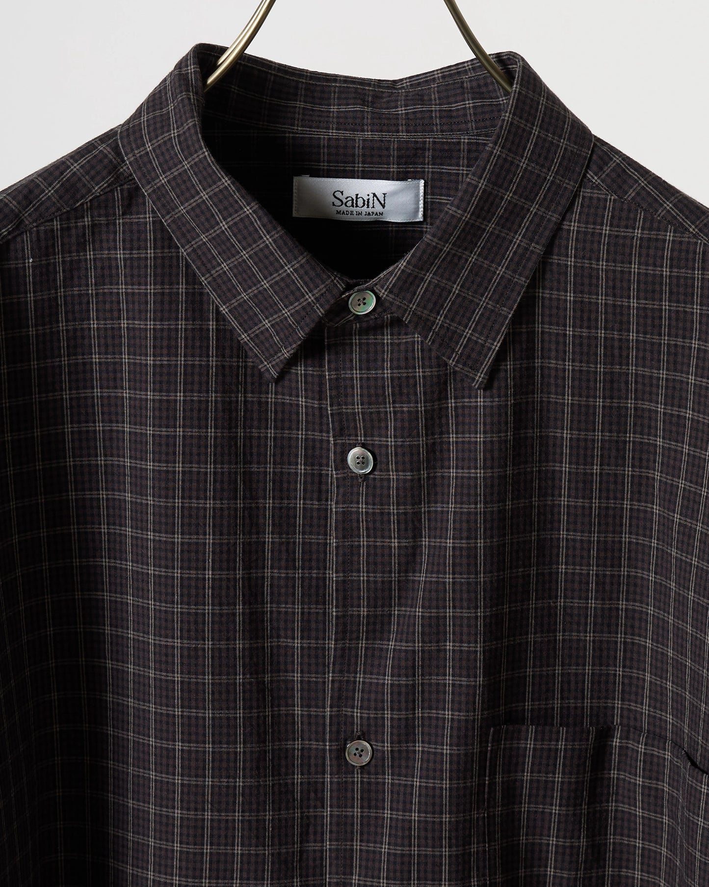 Organic cotton mini check shirt (Black)