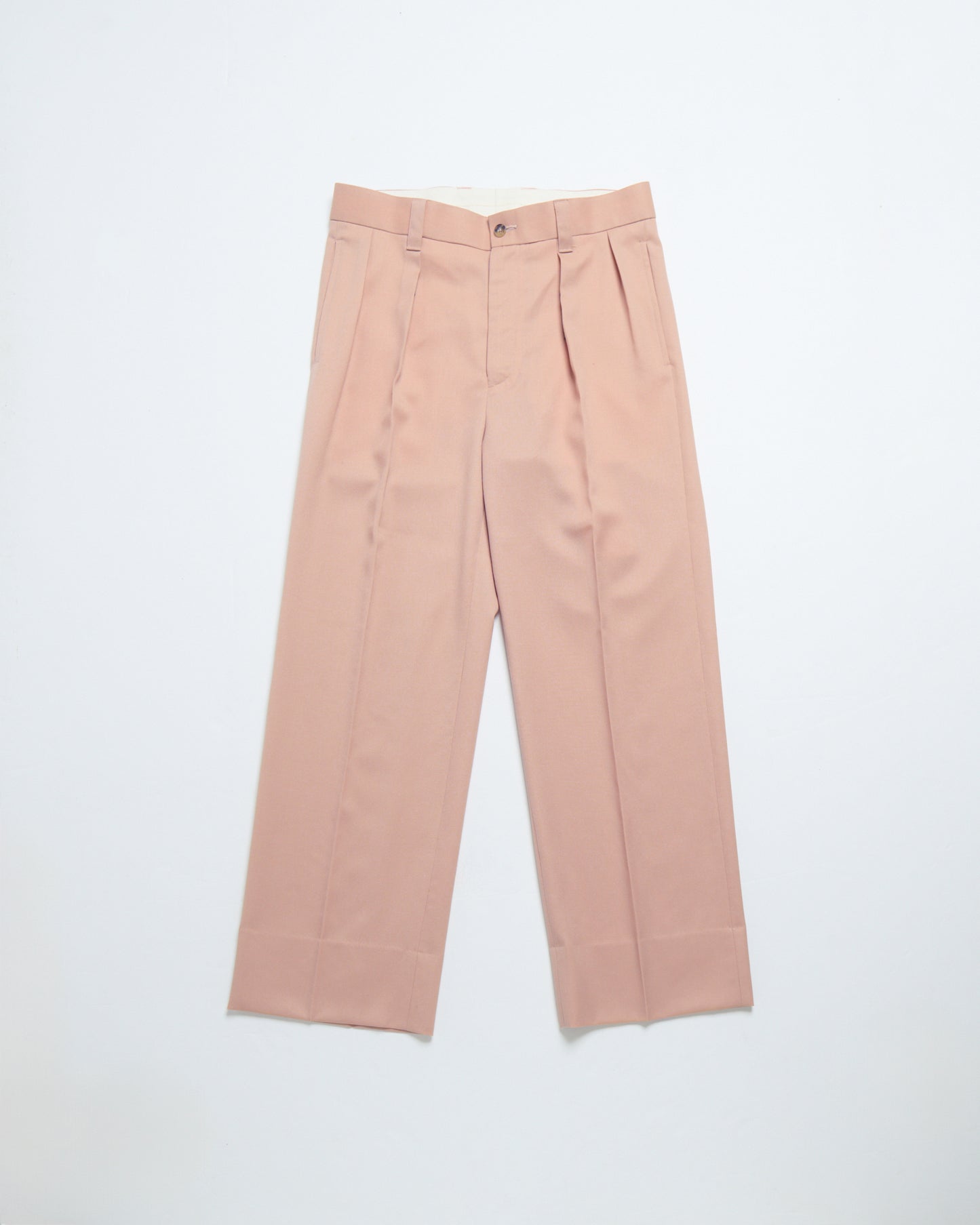 Grampians wool wide trousers (Pink beige)