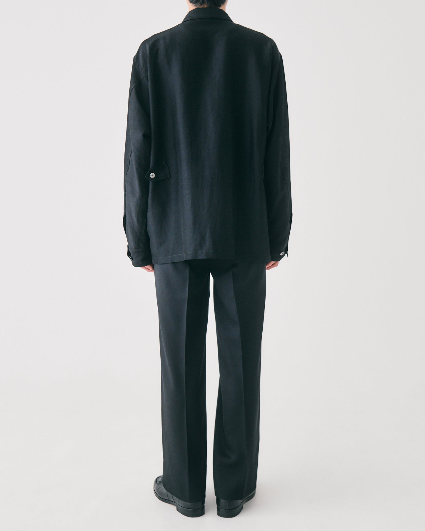 Grampians wool wide trousers (Black)