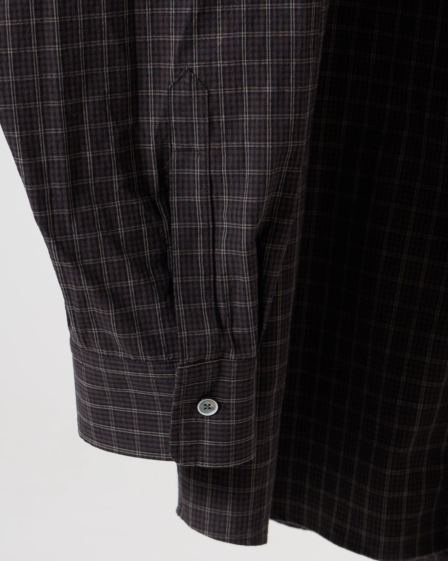 Organic cotton mini check shirt (Black)