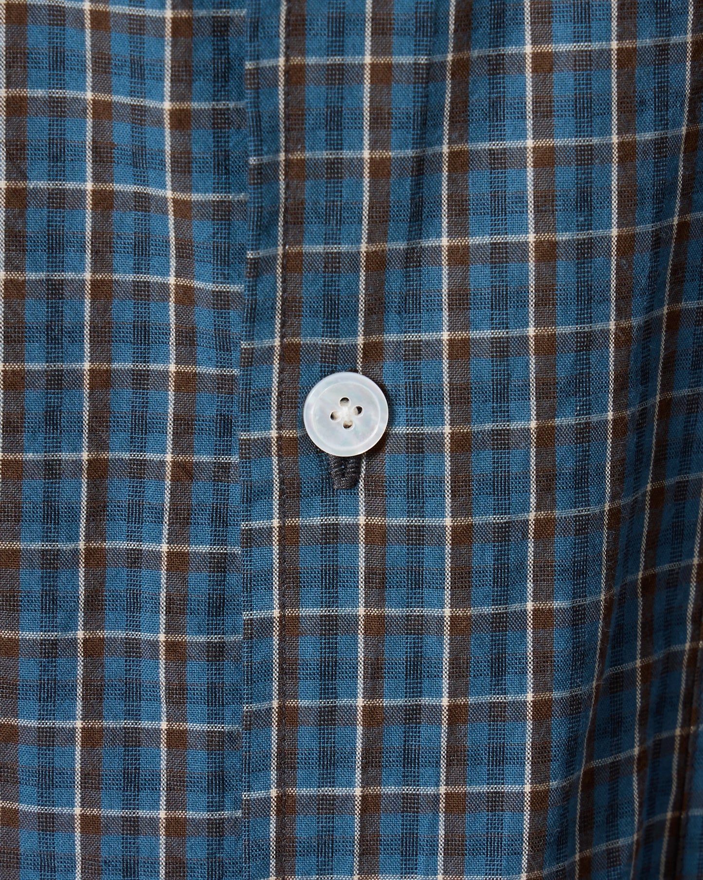 Organic cotton mini check shirt (Blue)
