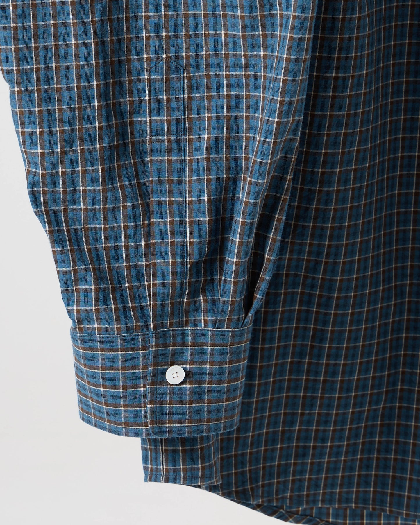 Organic cotton mini check shirt (Blue)