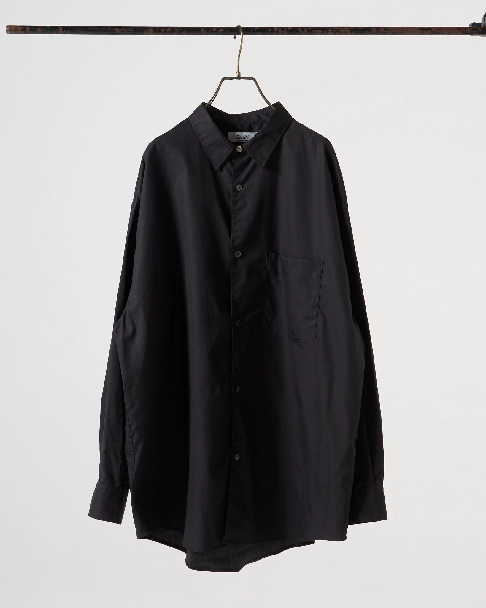 100/2 broad regular collar shirt (Black) – SabiN 100/2 broad regular collar shirt (Black) – SabiN
