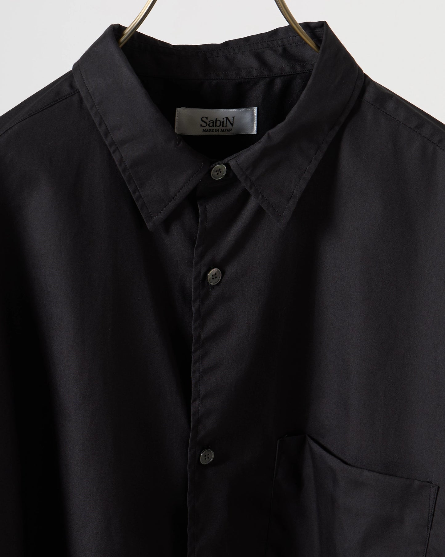 100/2 broad regular collar shirt (Black)