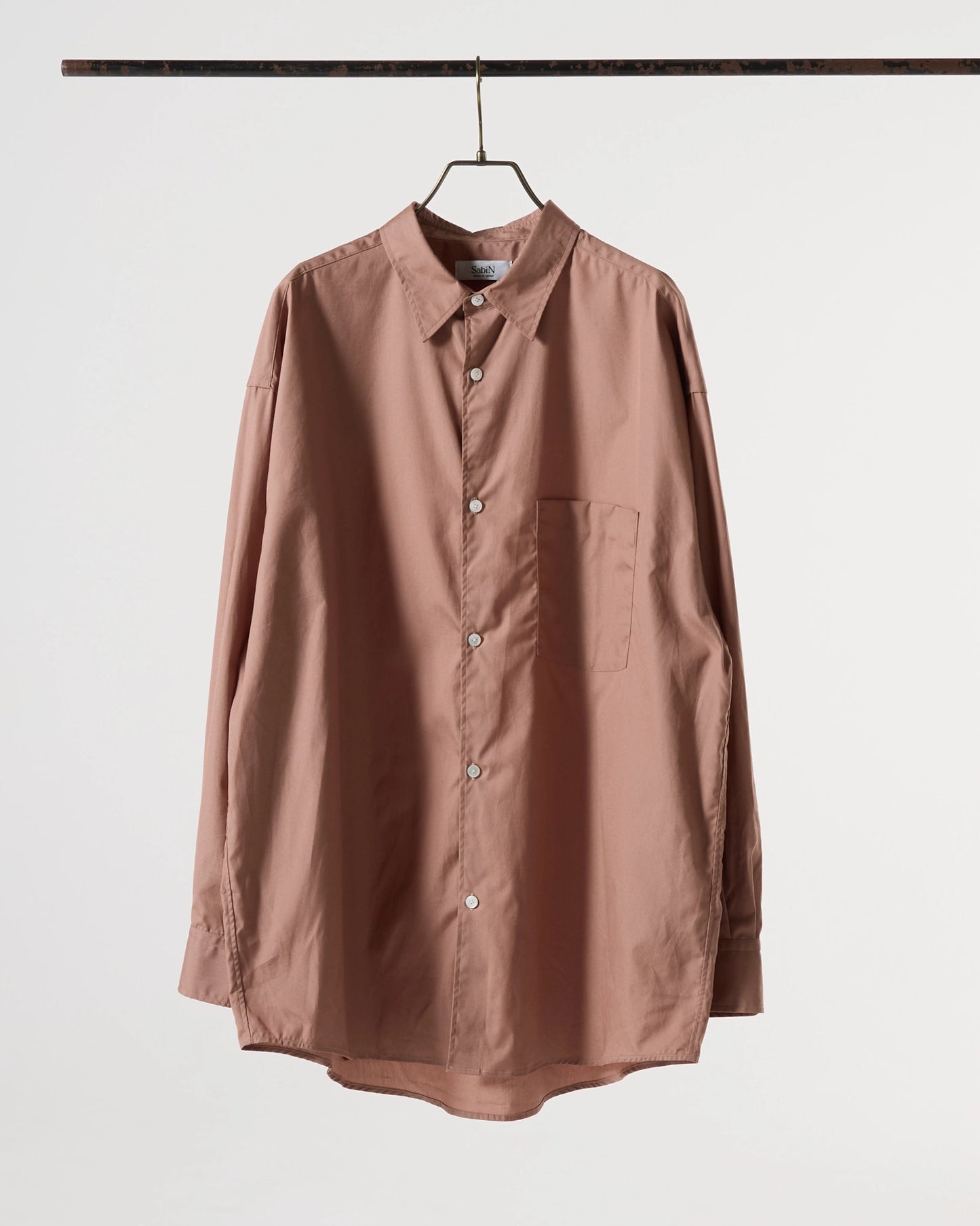100/2 broad regular collar shirt (Pink brown)