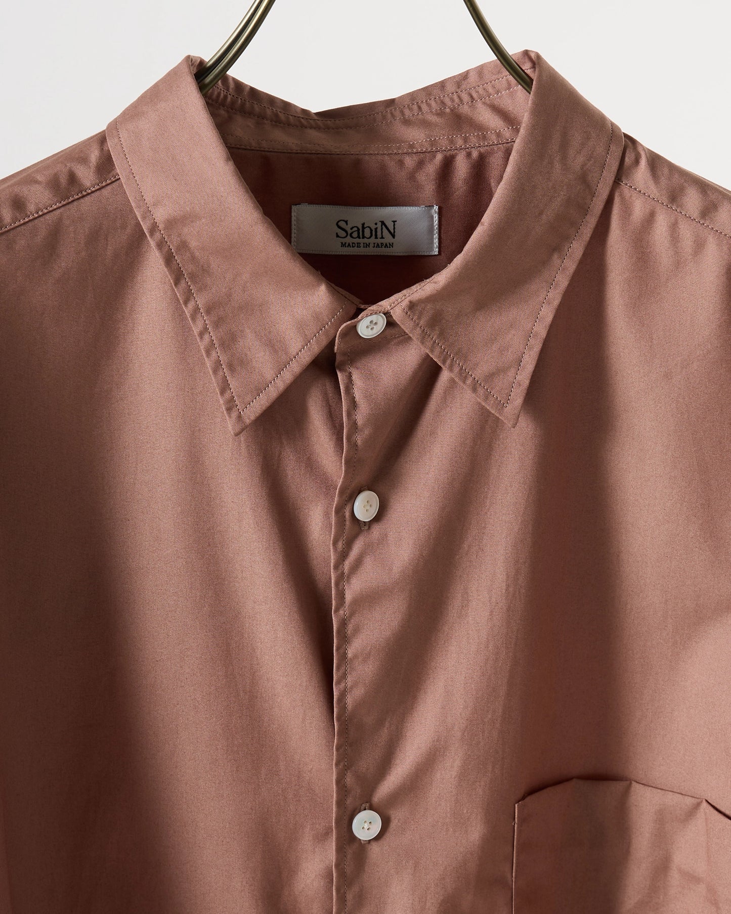 100/2 broad regular collar shirt (Pink brown)