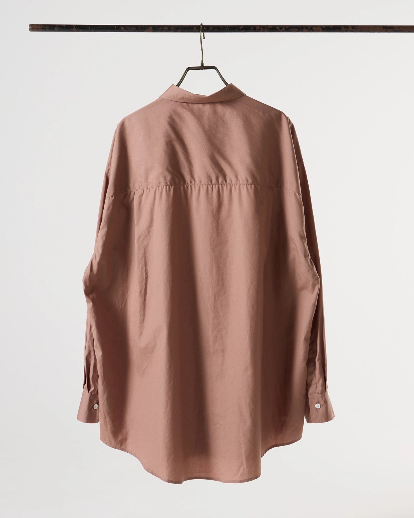 100/2 broad regular collar shirt (Pink brown)