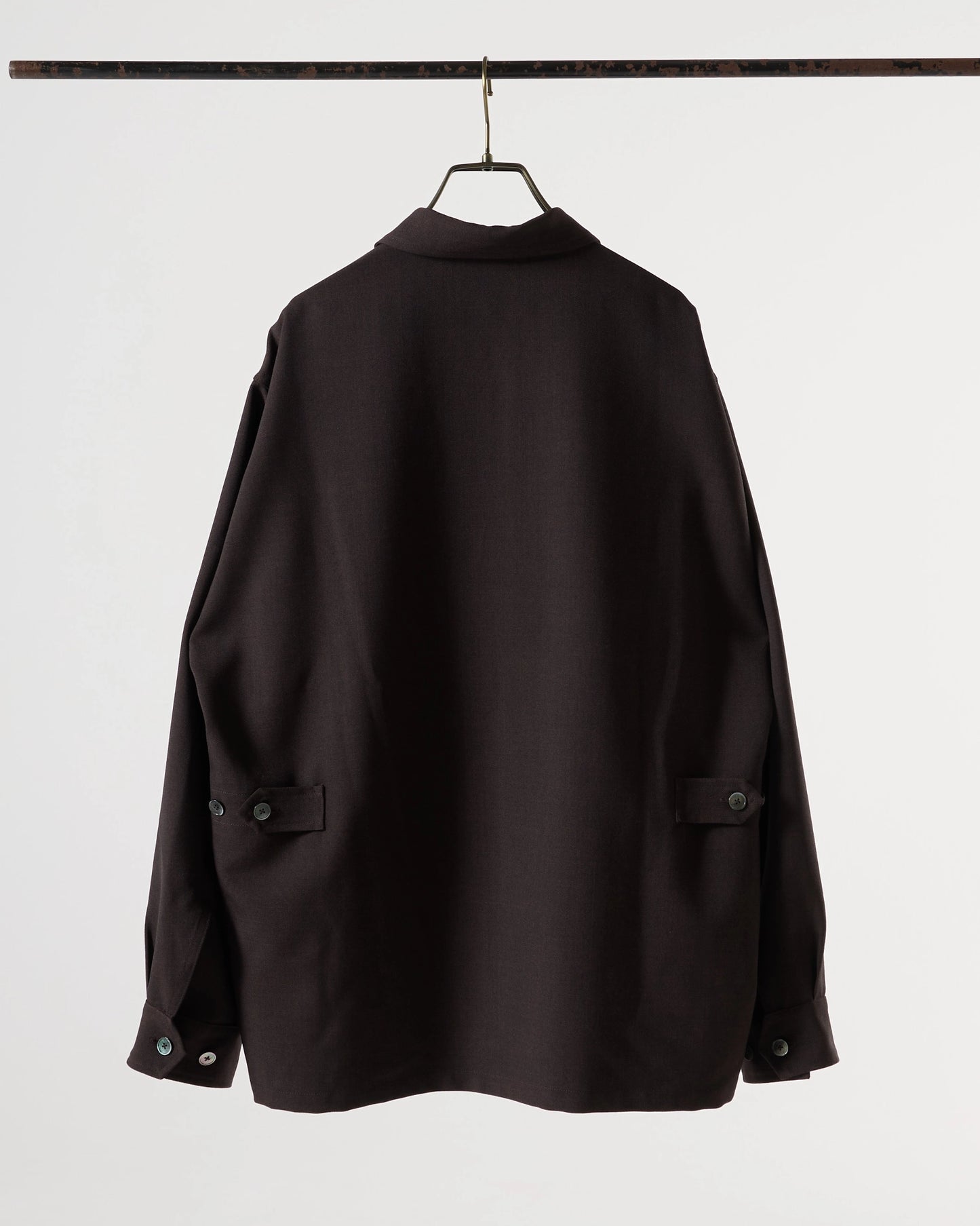 TW twill dress fatigue shirt jacket (Brown)