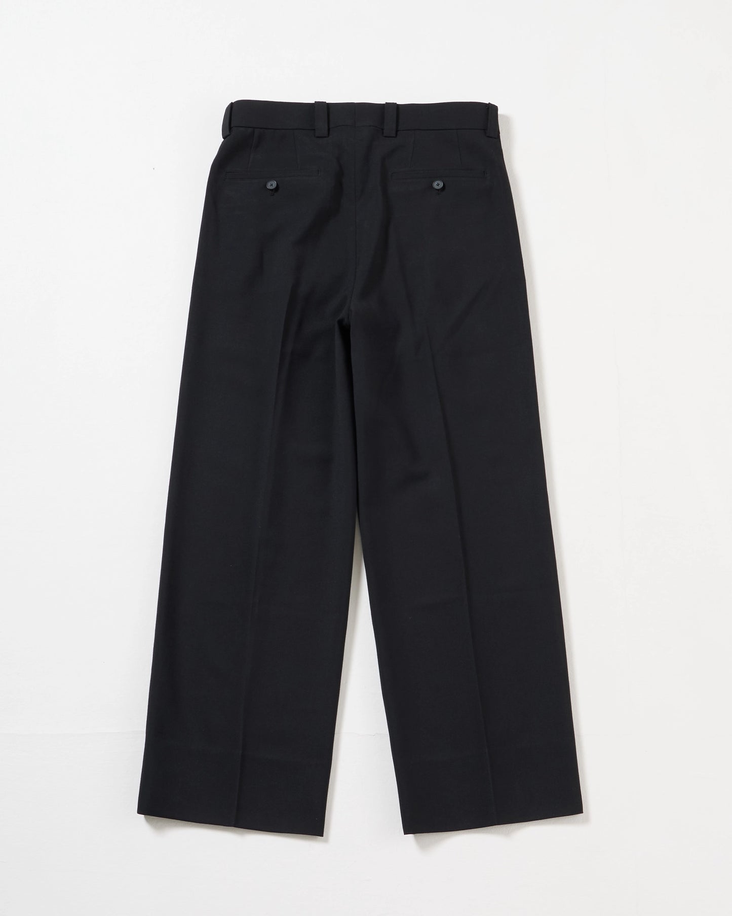 TW twill wide straight trousers (Black)
