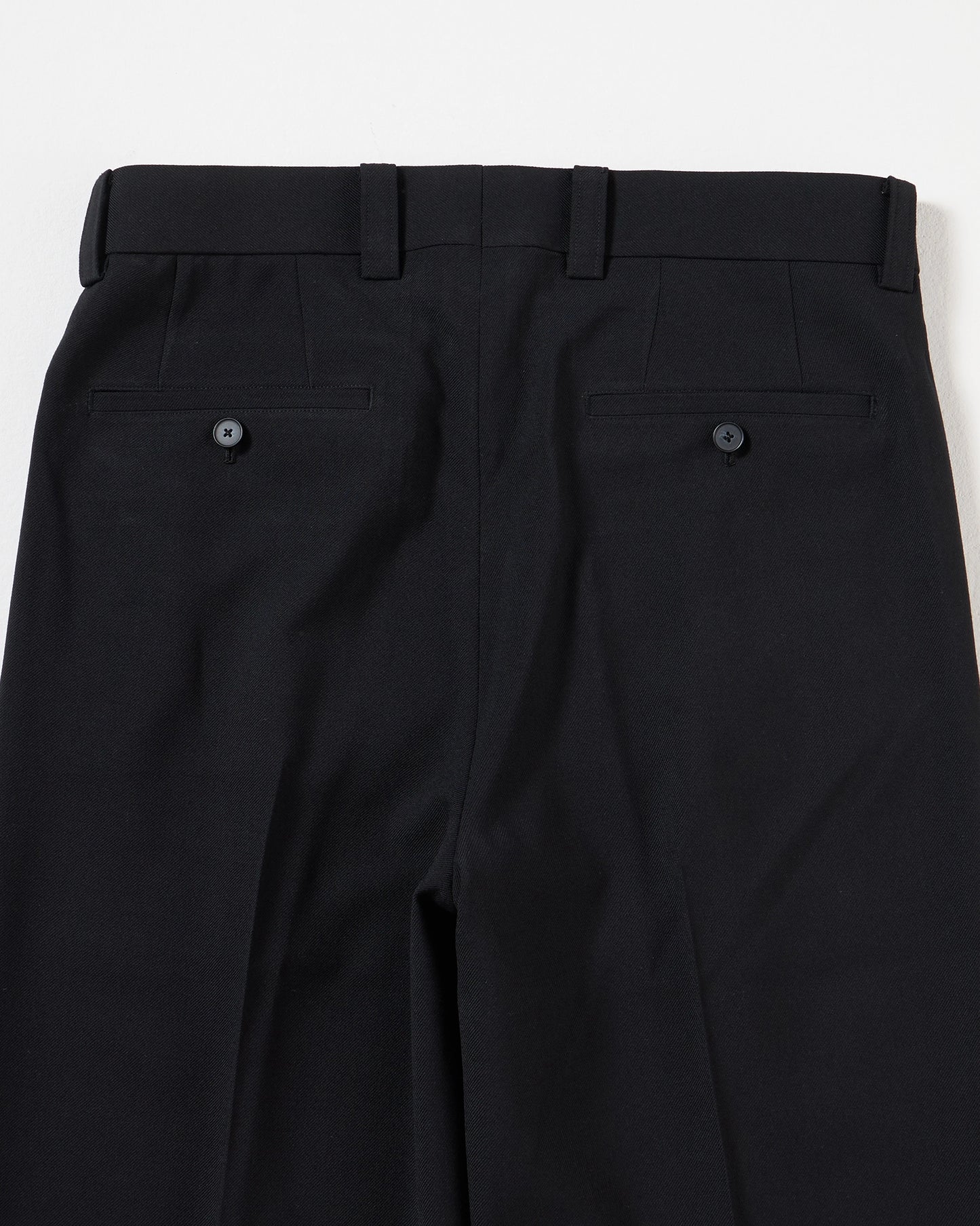 TW twill wide straight trousers (Black)
