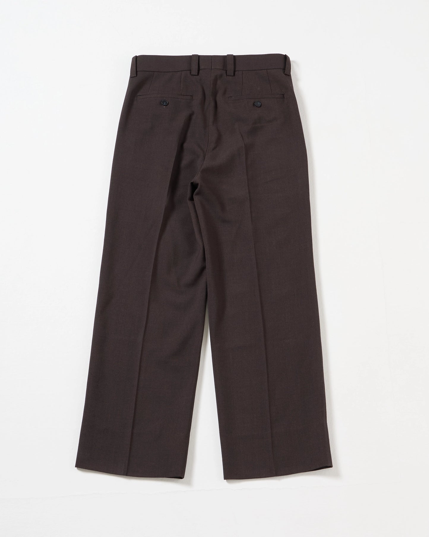 TW twill wide straight trousers (Brown)