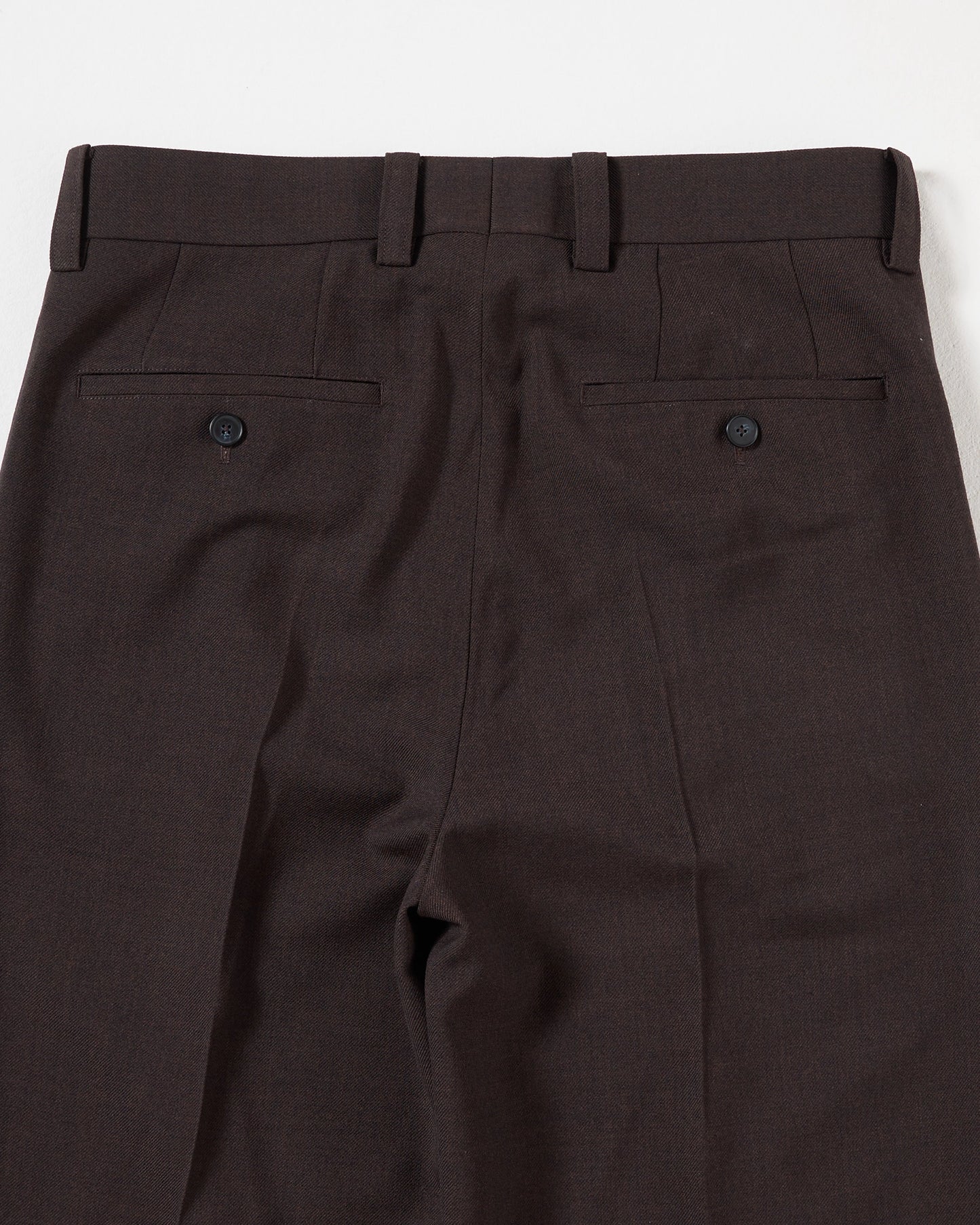 TW twill wide straight trousers (Brown)
