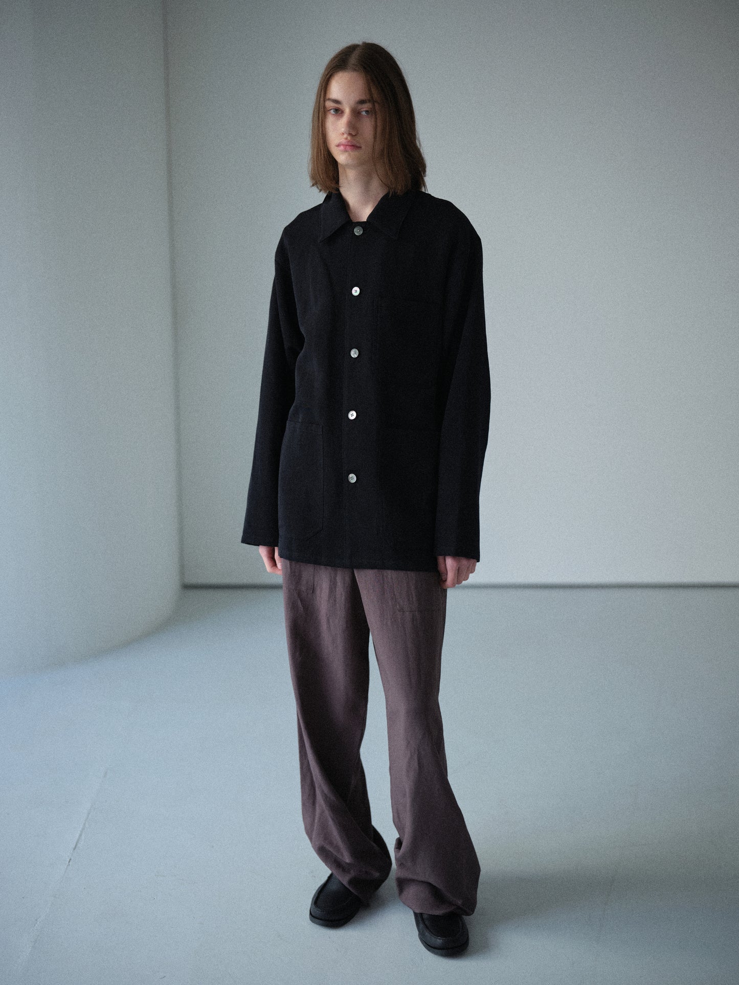 Grampians wool linen dress work jacket (Black)