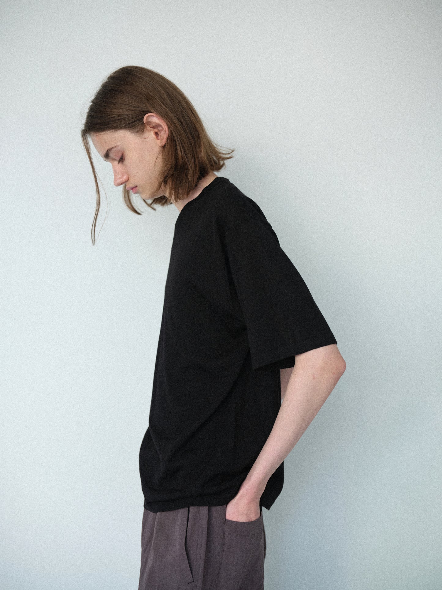 Biella Yarn V-Neck T-Shirt (Black)