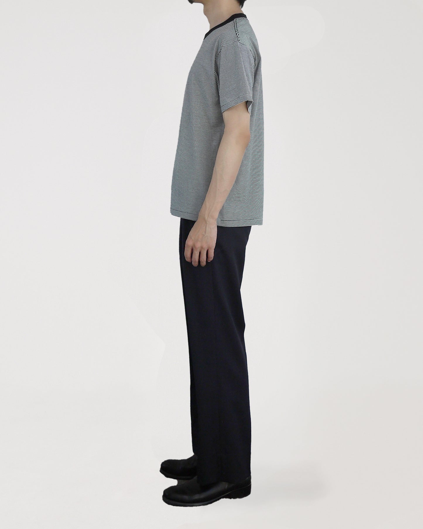 Albini cotton border T-shirt (White)