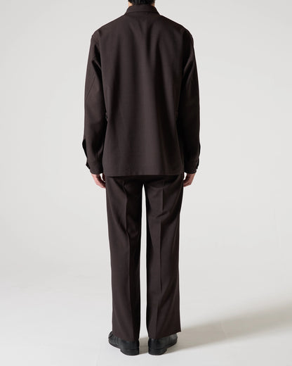 TW twill dress fatigue shirt jacket (Brown)