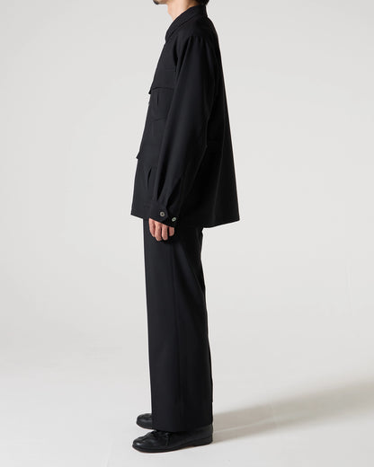 TW twill dress fatigue shirt jacket (Black)