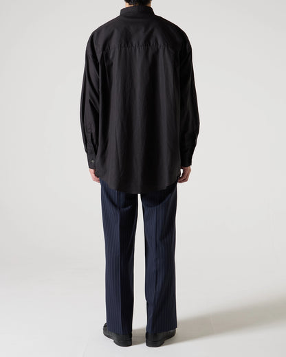 100/2 broad regular collar shirt (Black)