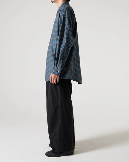 Organic cotton mini check shirt (Blue)