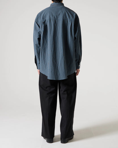 Organic cotton mini check shirt (Blue)