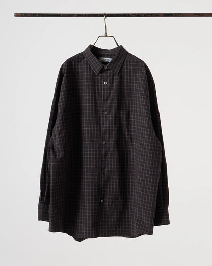 Organic cotton mini check shirt (Black)
