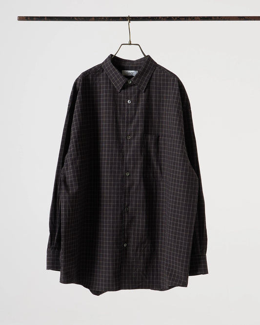 Organic cotton mini check shirt (Black)