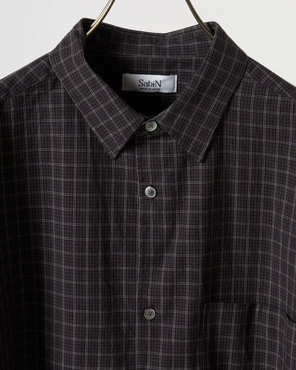 Organic cotton mini check shirt (Black)