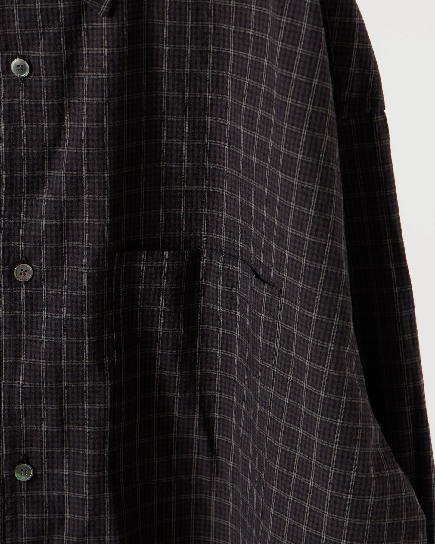 Organic cotton mini check shirt (Black)