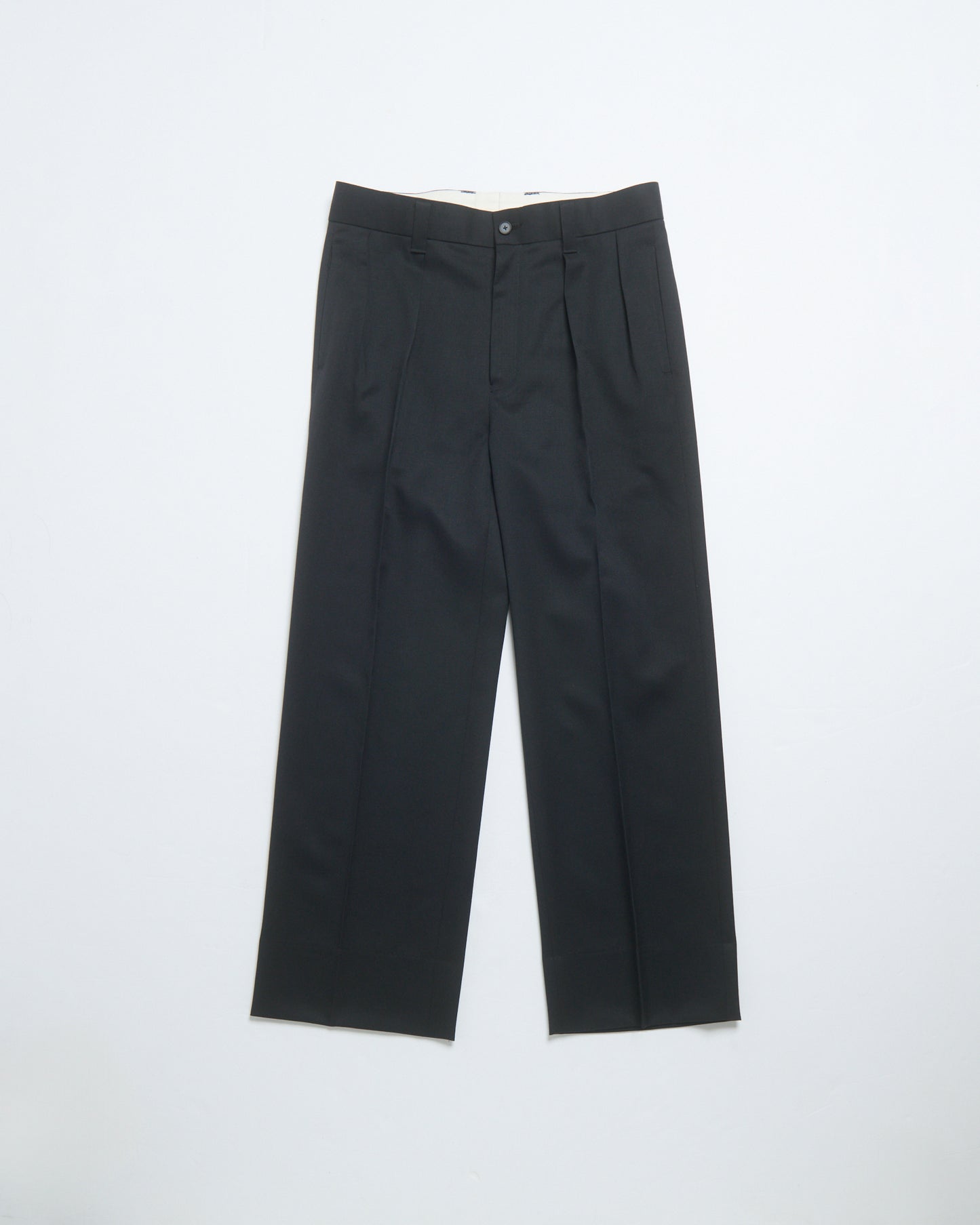 Grampians wool wide trousers (Black)