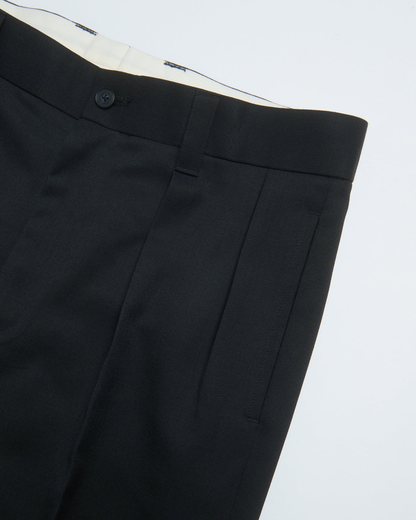 Grampians wool wide trousers (Black)