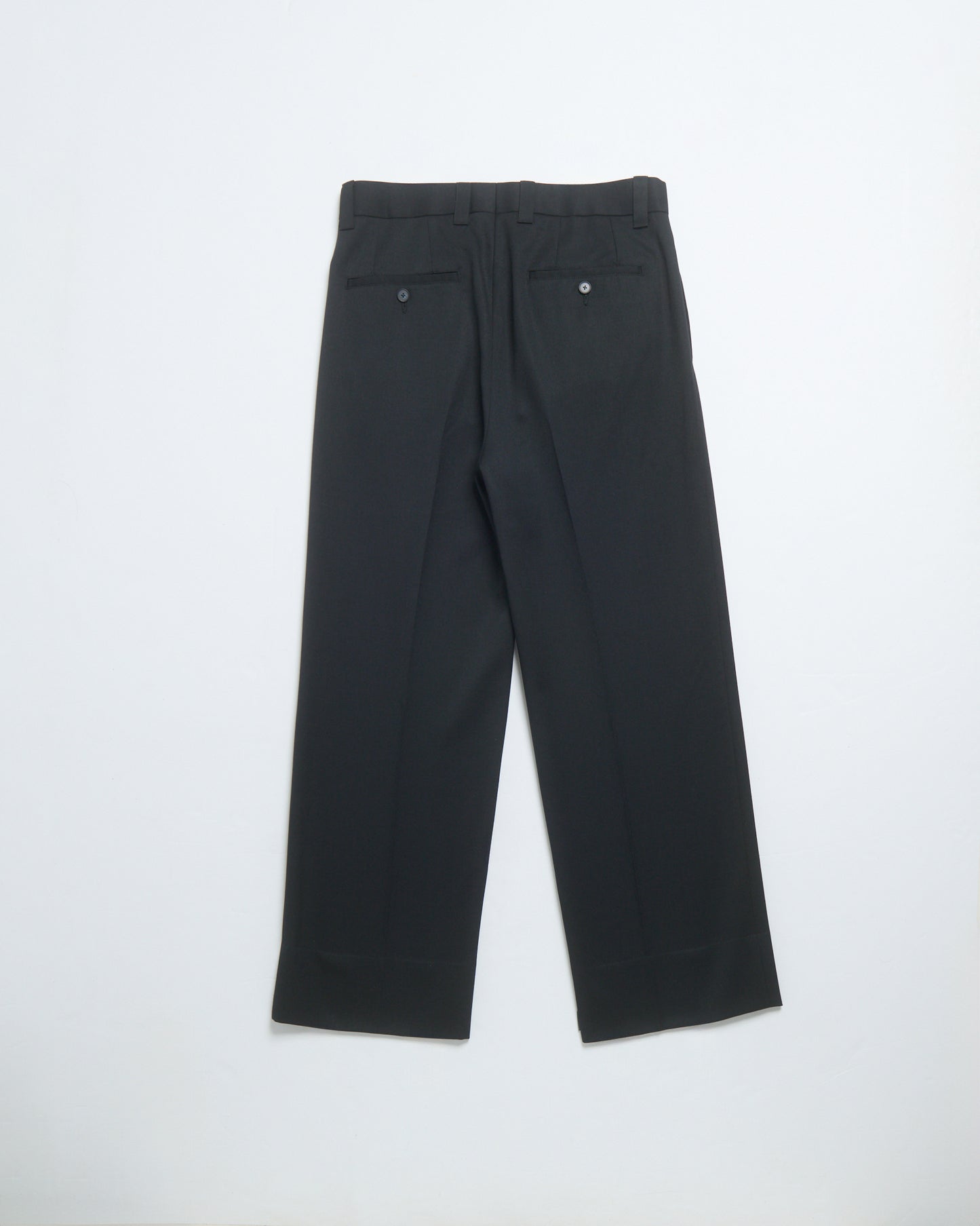 Grampians wool wide trousers (Black)