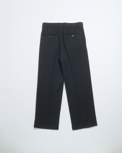 Grampians wool wide trousers (Black)