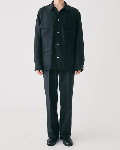 Grampians wool wide trousers (Black)