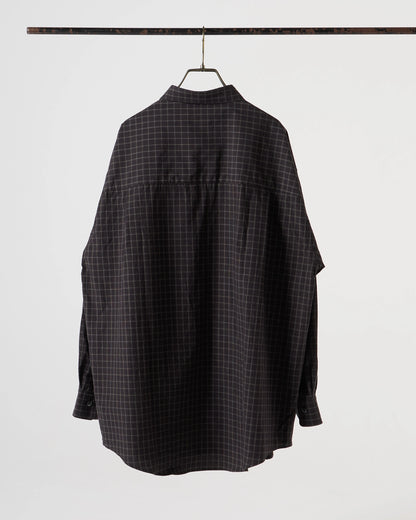 Organic cotton mini check shirt (Black)
