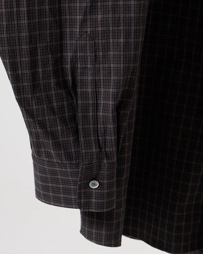 Organic cotton mini check shirt (Black)