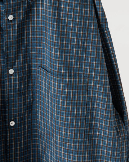Organic cotton mini check shirt (Blue)