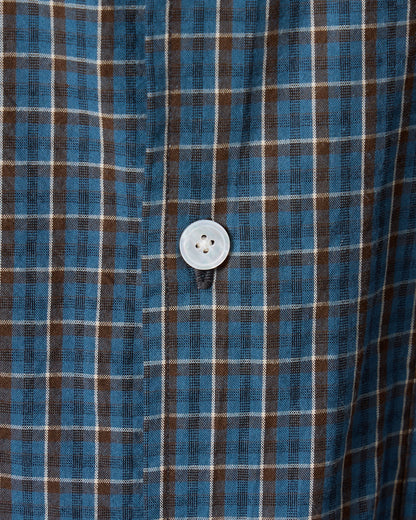 Organic cotton mini check shirt (Blue)