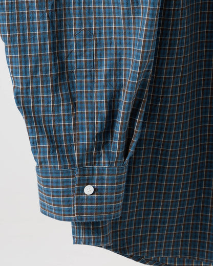 Organic cotton mini check shirt (Blue)