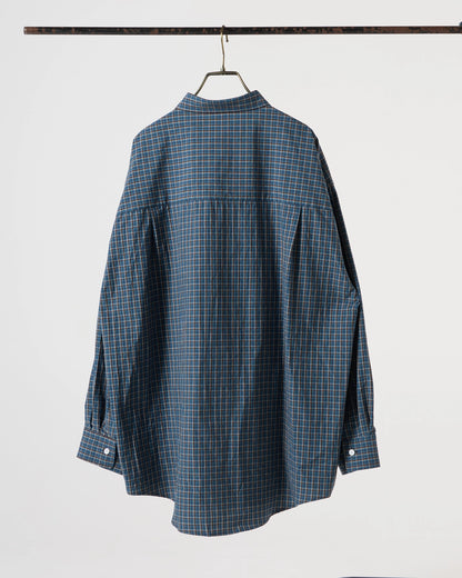 Organic cotton mini check shirt (Blue)