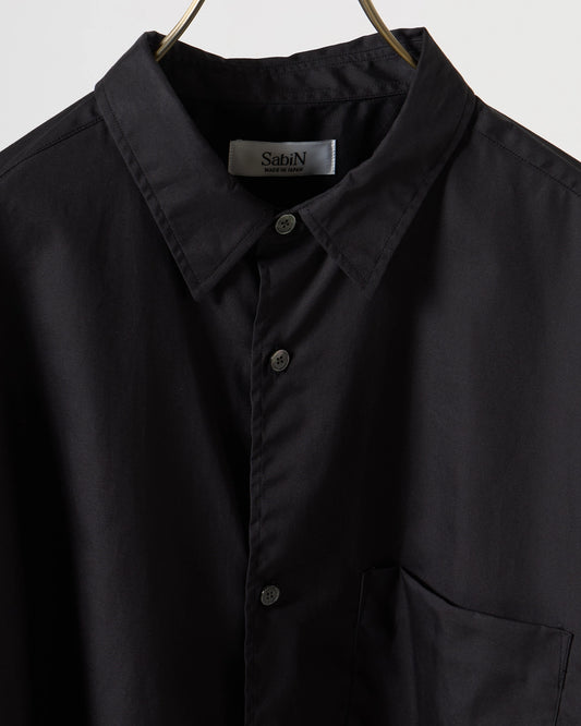 100/2 broad regular collar shirt (Black)